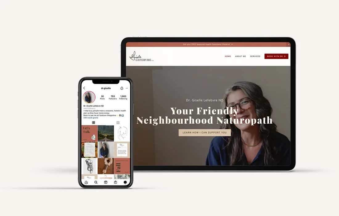 Dr. Giselle project mockup by Dawn Creative
