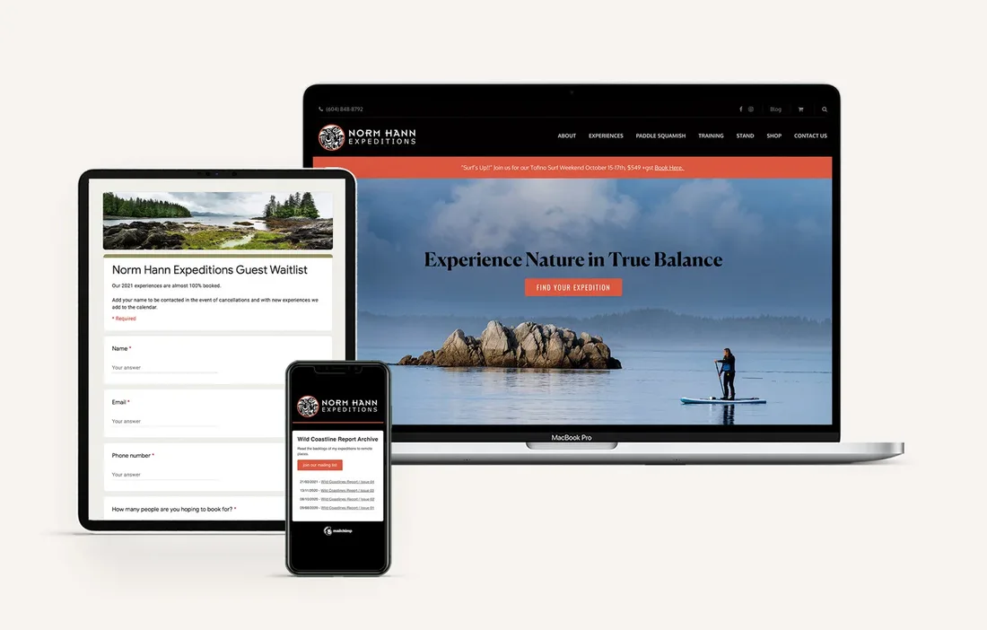 Norm Hann Expeditions project mockup by Dawn Creative